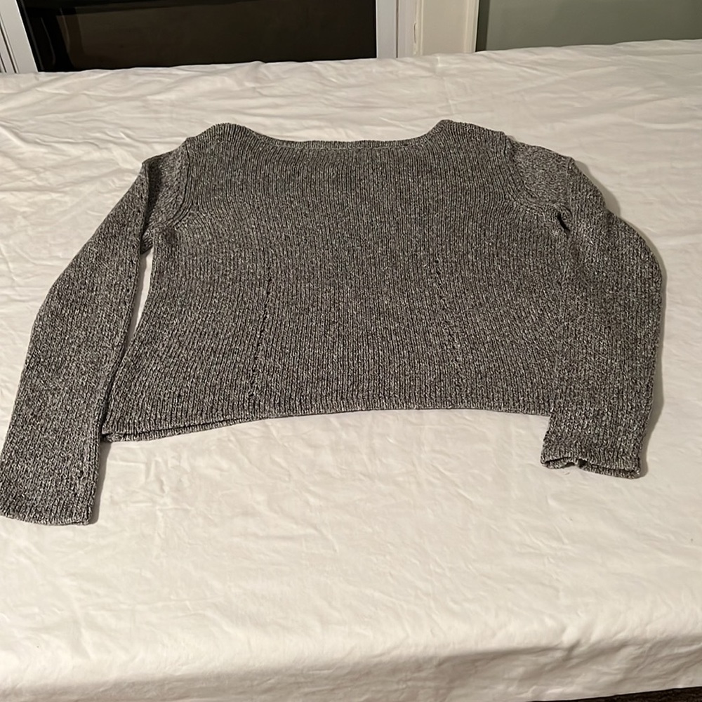 Rag & Bone Gray Linen And Wool Blend Cropped Swea… - image 7
